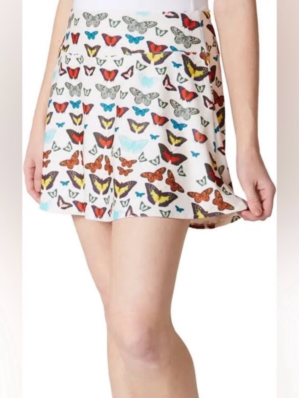 Kastel Denmark White Butterfly Print Active Skirt